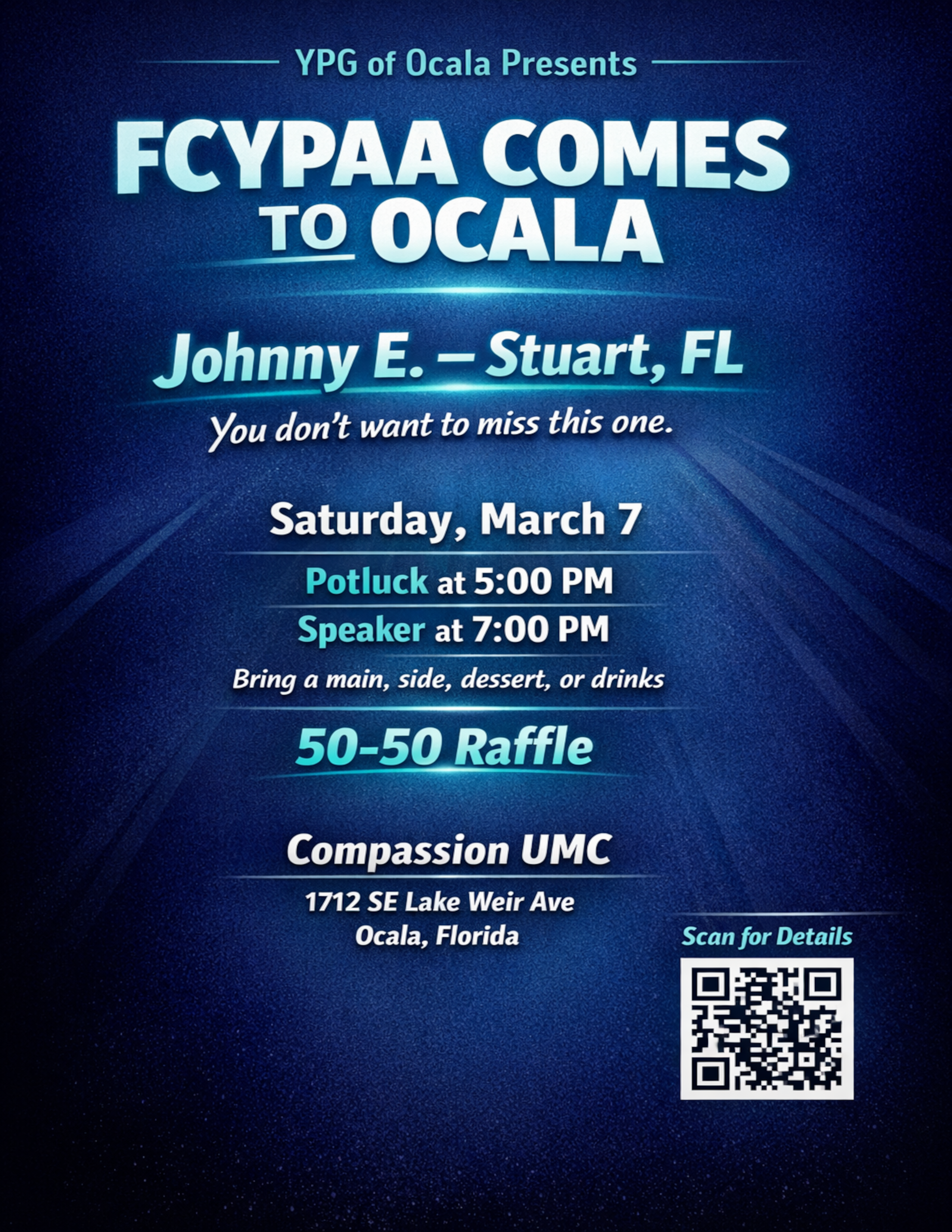 Featured speaker flyer: Johnny E